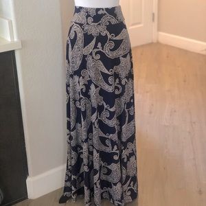 Midnight blue paisley maxi skirt